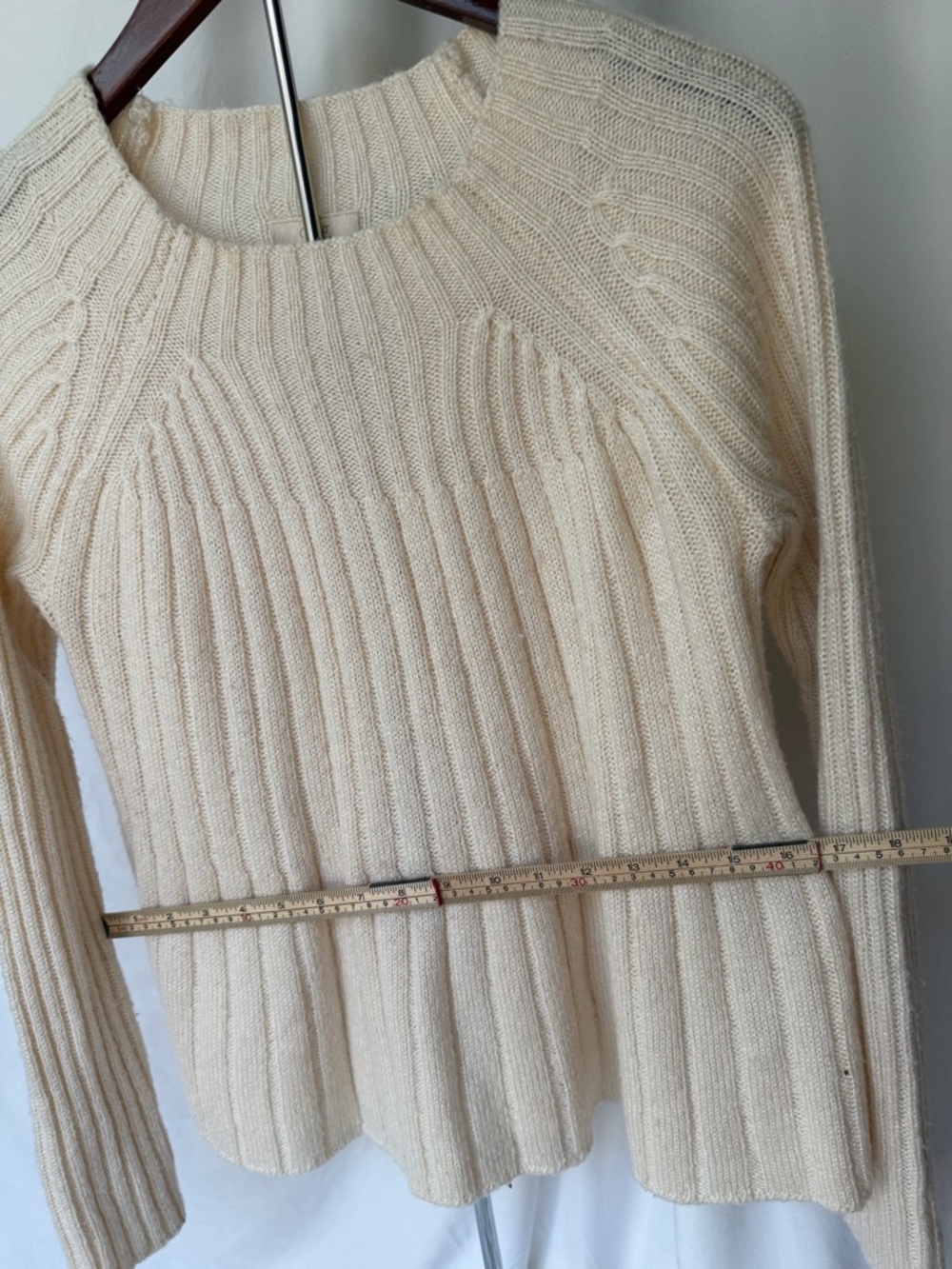 Ivory Ribbed Crewneck Sweater - Picture 4 of 6